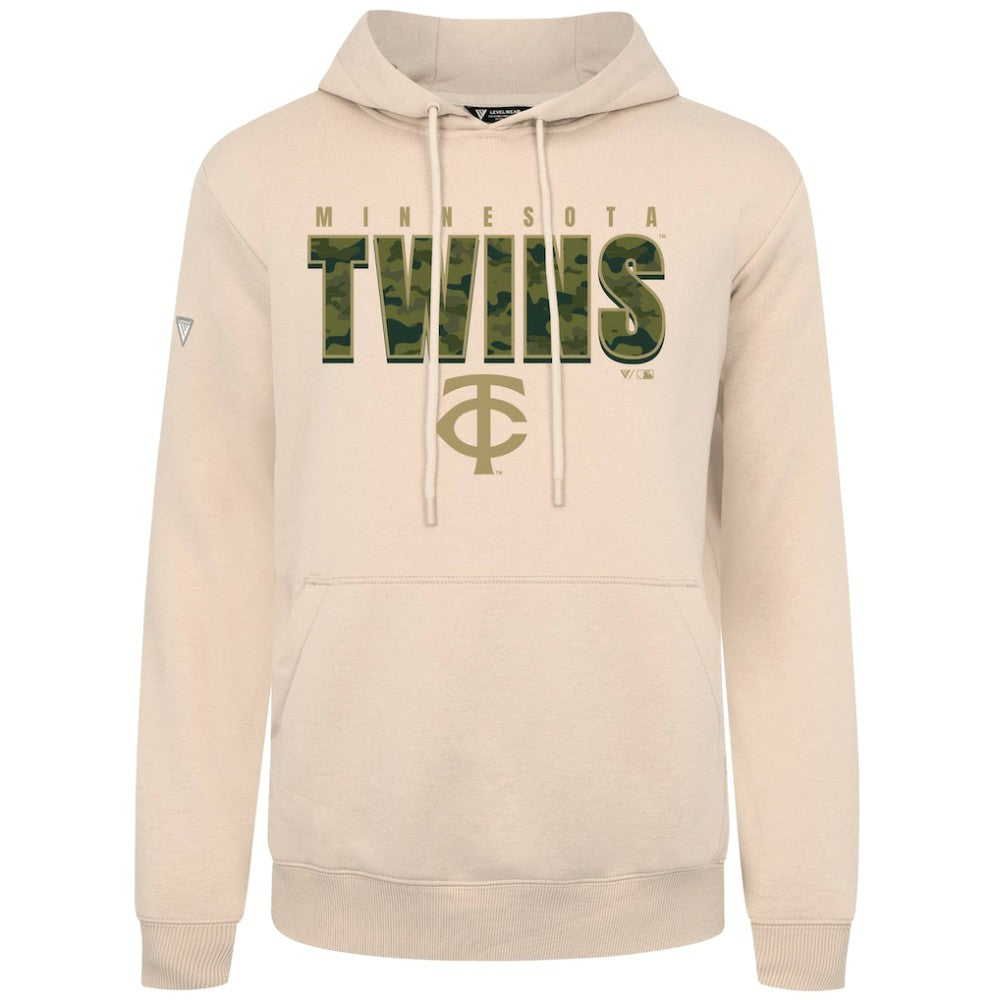 Khaki Minnesota Twins Levelwear Podium Protect Pullover Hoodie