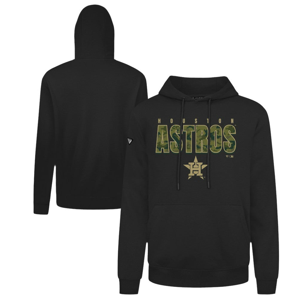 Black Houston Astros Levelwear Podium Protect Pullover Hoodie