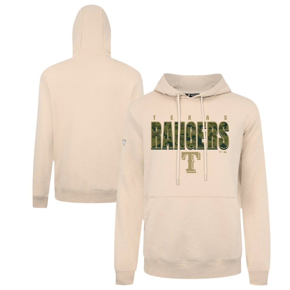 Khaki Texas Rangers Levelwear Podium Protect Pullover Hoodie
