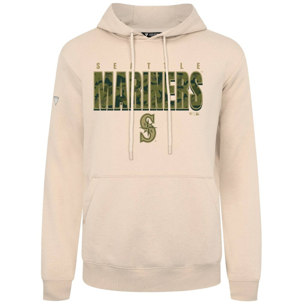 Khaki Seattle Mariners Levelwear Podium Protect Pullover Hoodie