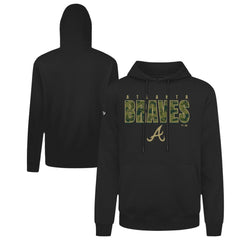 Black Atlanta Braves Levelwear Podium Protect Pullover Hoodie
