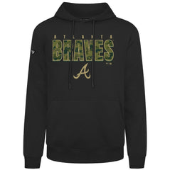 Black Atlanta Braves Levelwear Podium Protect Pullover Hoodie