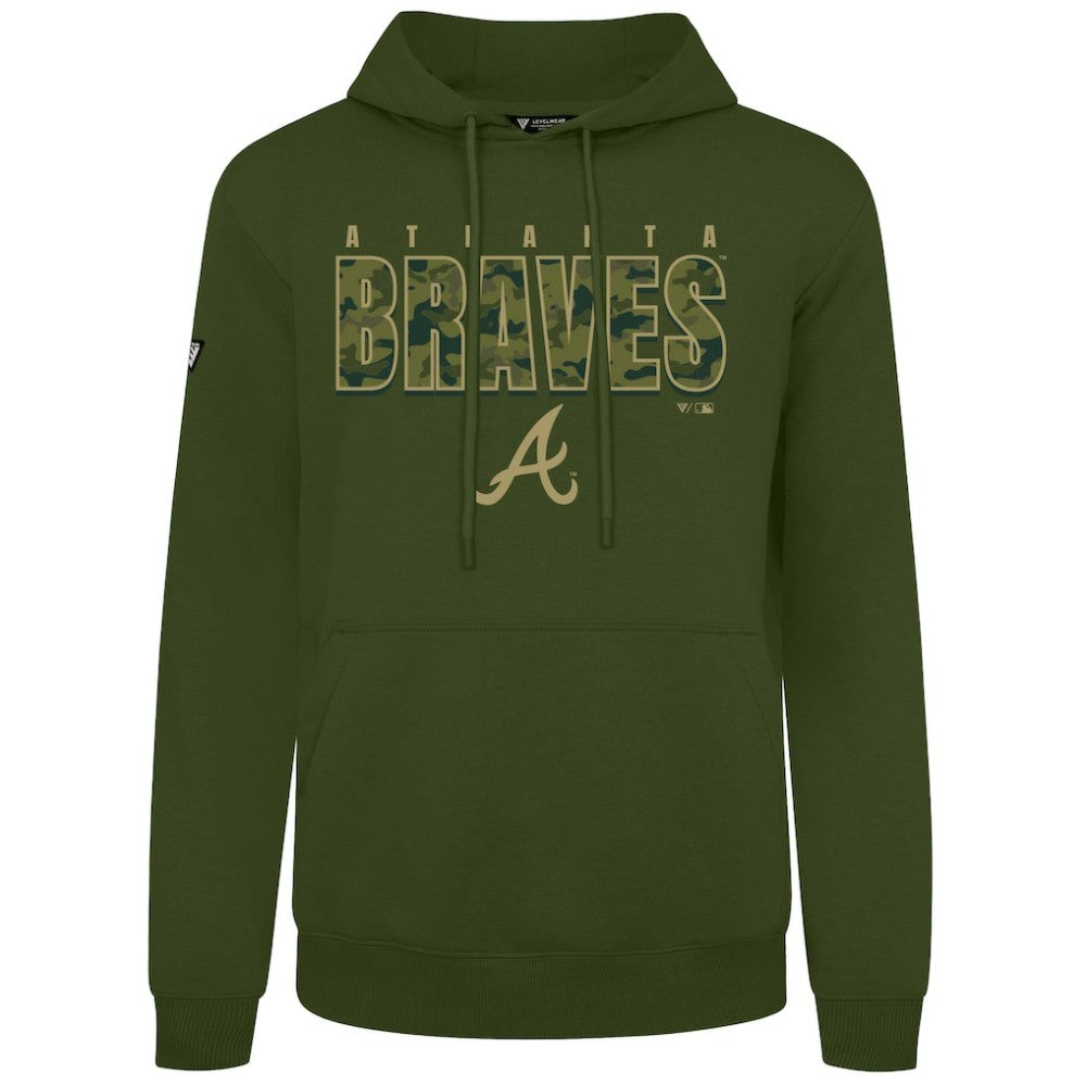 Green Atlanta Braves Levelwear Podium Protect Pullover Hoodie