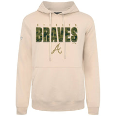 Khaki Atlanta Braves Levelwear Podium Protect Pullover Hoodie