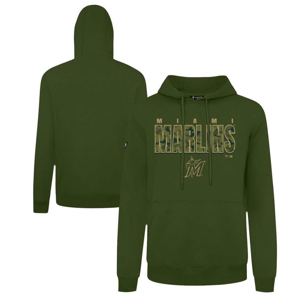 Green Miami Marlins Levelwear Podium Protect Pullover Hoodie