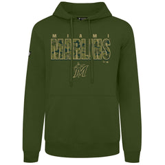 Green Miami Marlins Levelwear Podium Protect Pullover Hoodie