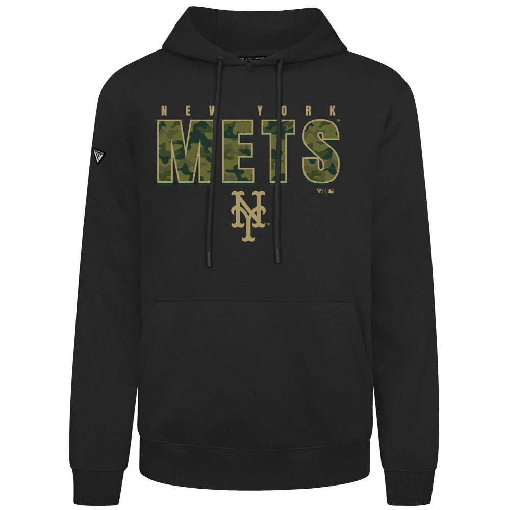 Black New York Mets Levelwear Podium Protect Pullover Hoodie