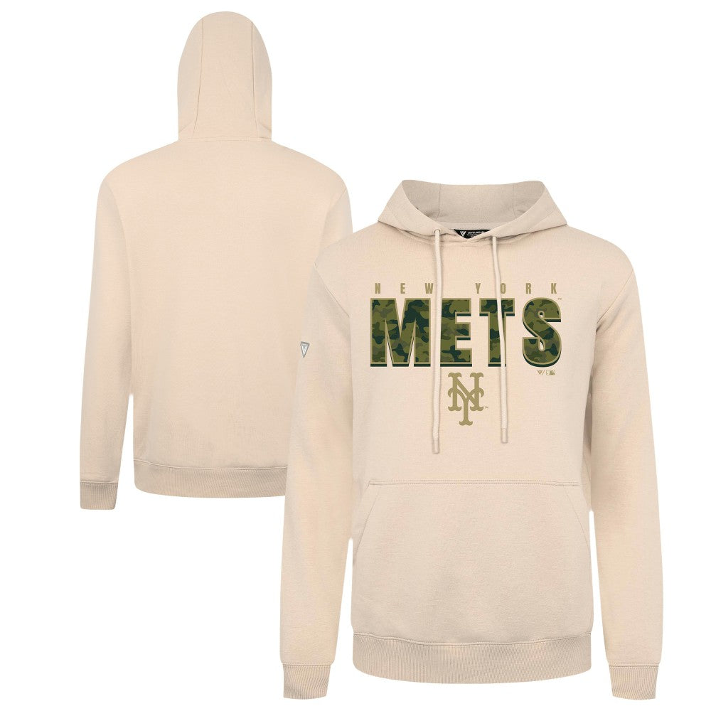Khaki New York Mets Levelwear Podium Protect Pullover Hoodie