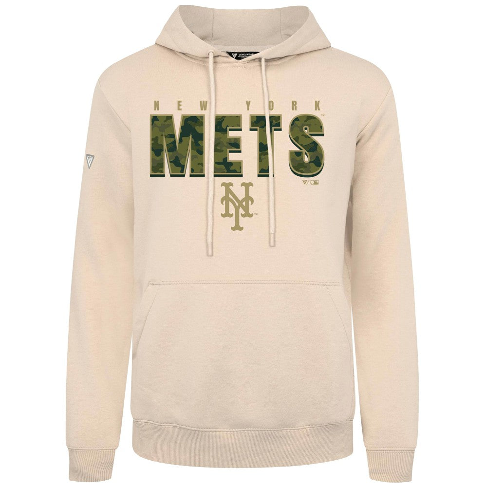 Khaki New York Mets Levelwear Podium Protect Pullover Hoodie