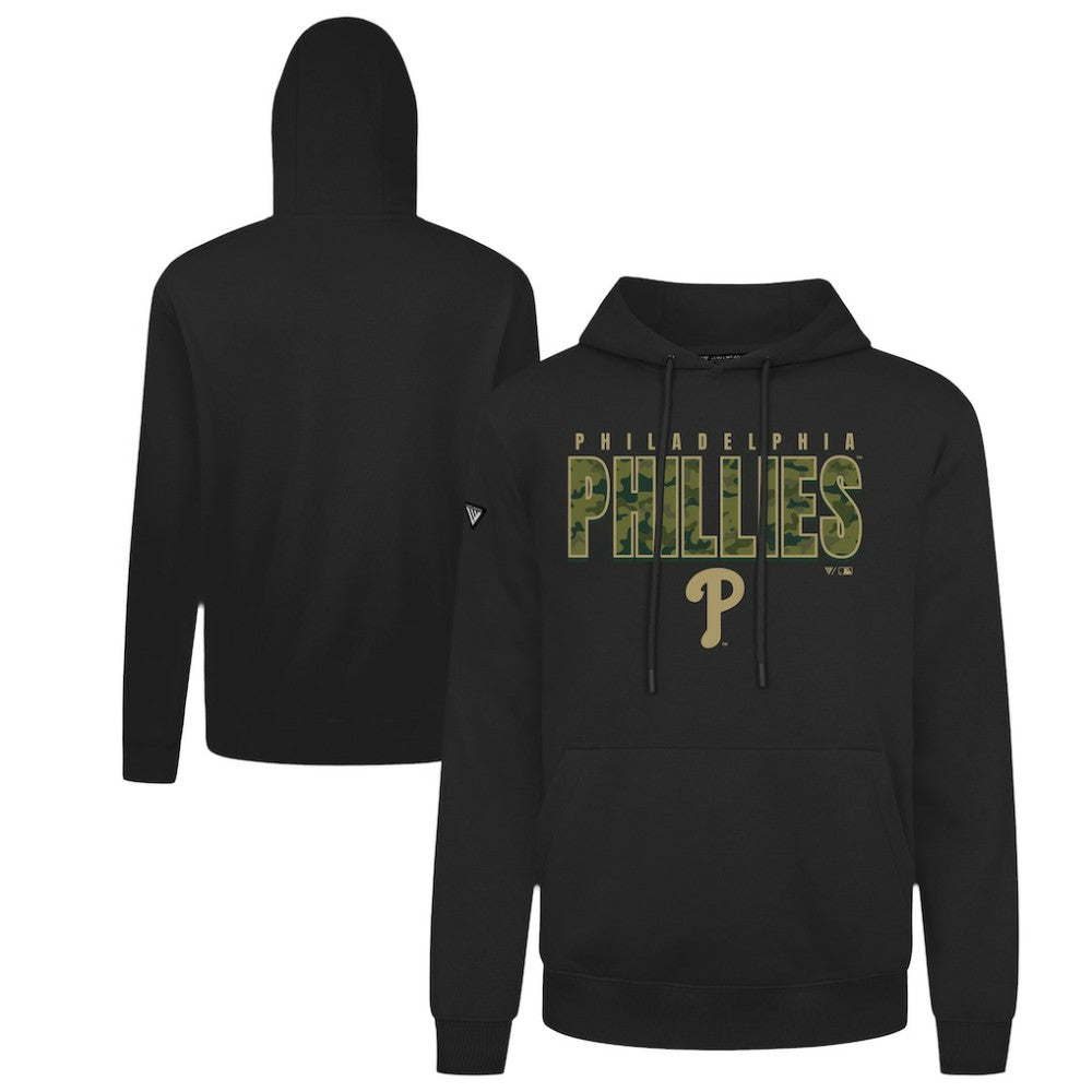 Black Philadelphia Phillies Levelwear Podium Protect Pullover Hoodie