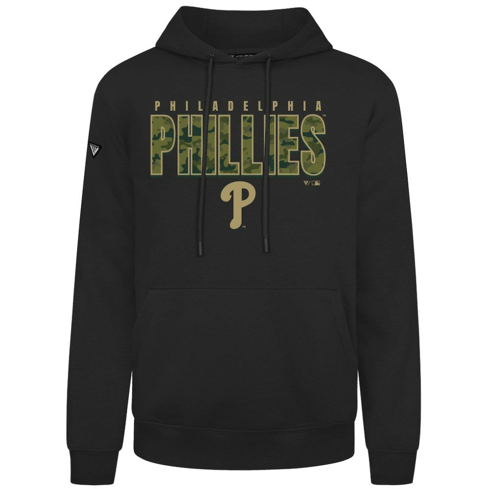 Black Philadelphia Phillies Levelwear Podium Protect Pullover Hoodie