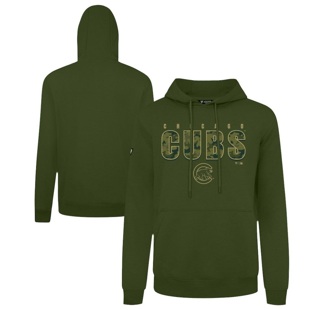 Green Chicago Cubs Levelwear Podium Protect Pullover Hoodie
