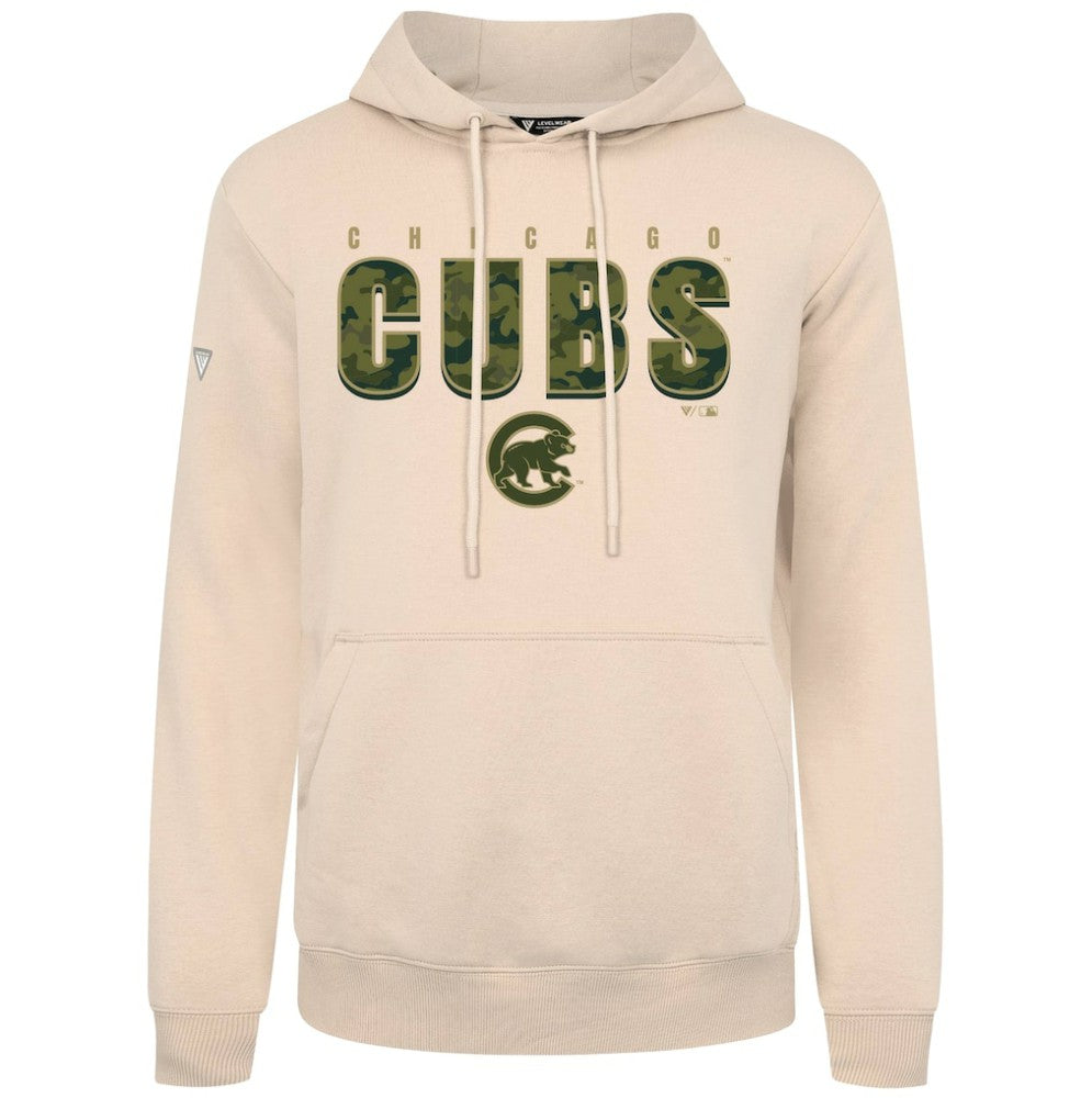 Khaki Chicago Cubs Levelwear Podium Protect Pullover Hoodie