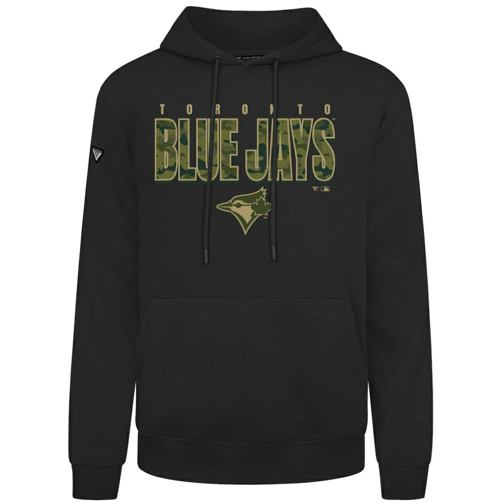 Black Toronto Blue Jays Levelwear Podium Protect Pullover Hoodie