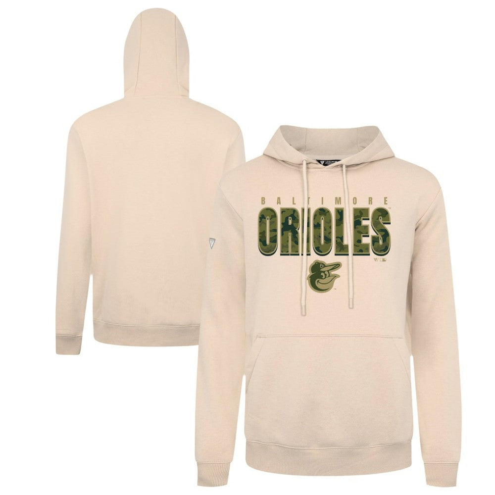 Khaki Baltimore Orioles Levelwear Podium Protect Pullover Hoodie