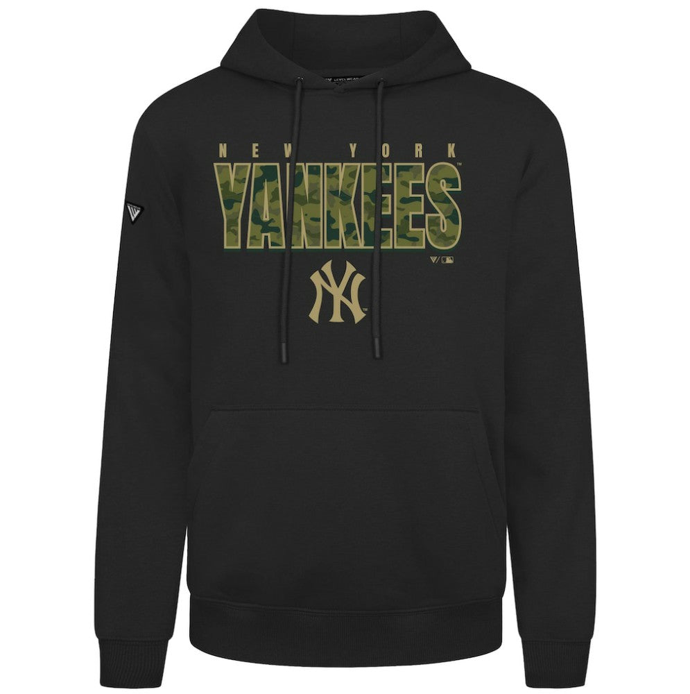 Black New York Yankees Levelwear Podium Protect Pullover Hoodie