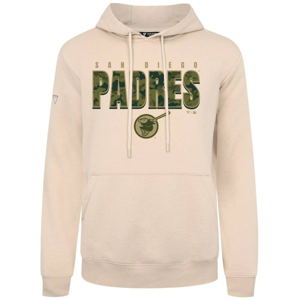 Khaki San Diego Padres Levelwear Podium Protect Pullover Hoodie