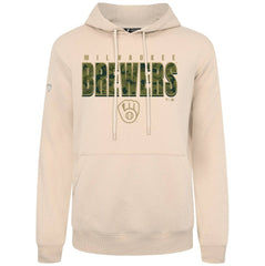 Khaki Milwaukee Brewers Levelwear Podium Protect Pullover Hoodie