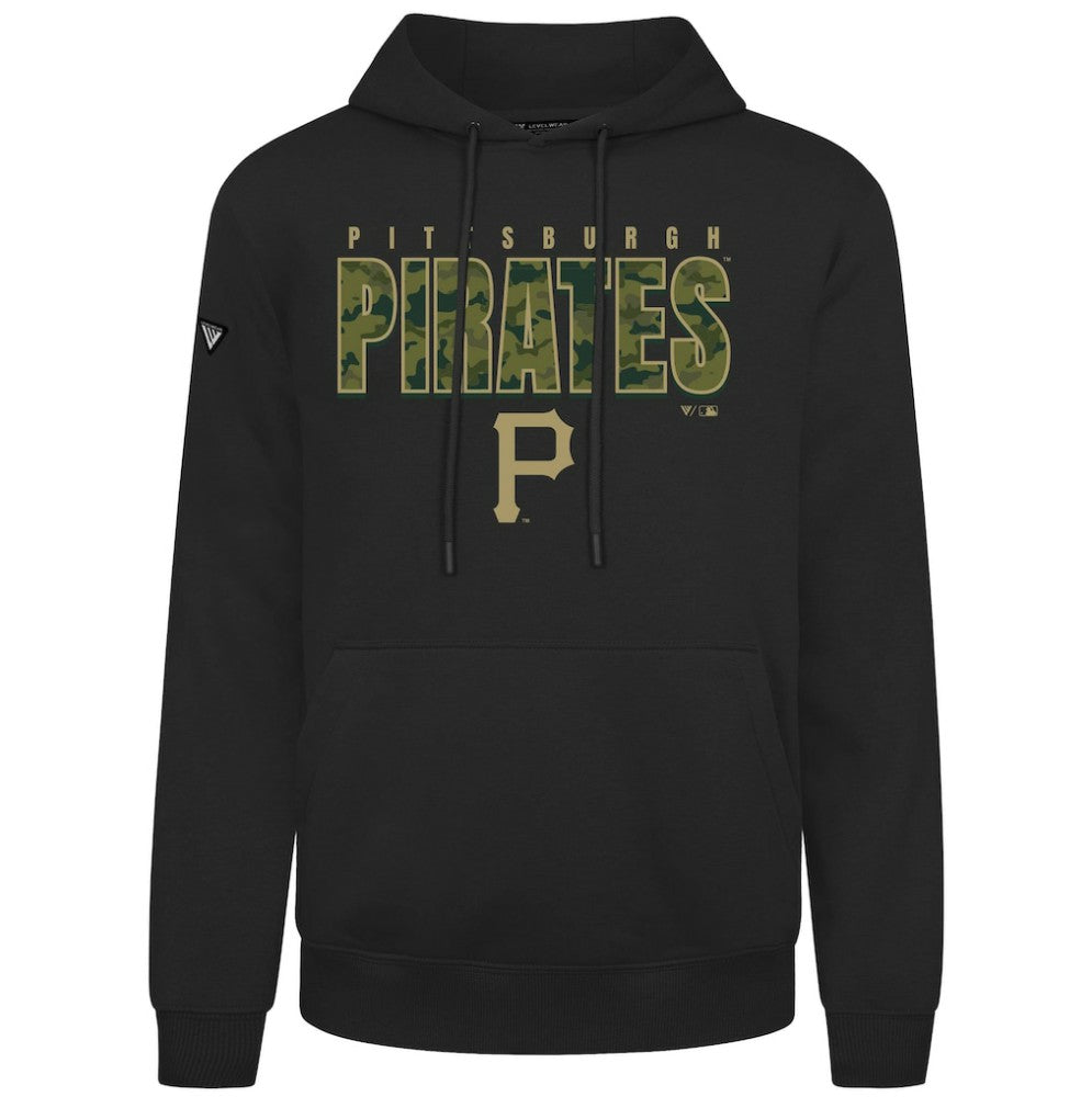 Black Pittsburgh Pirates Levelwear Podium Protect Pullover Hoodie