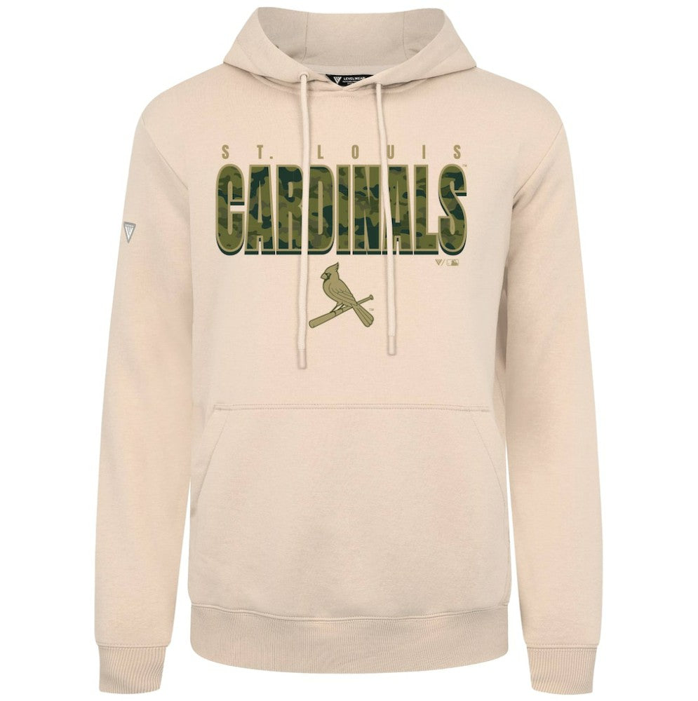 Khaki St. Louis Cardinals Levelwear Podium Protect Pullover Hoodie