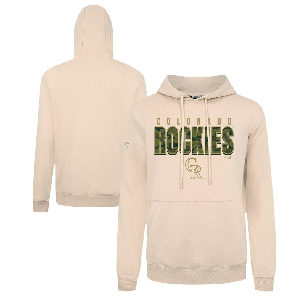 Khaki Colorado Rockies Levelwear Podium Protect Pullover Hoodie