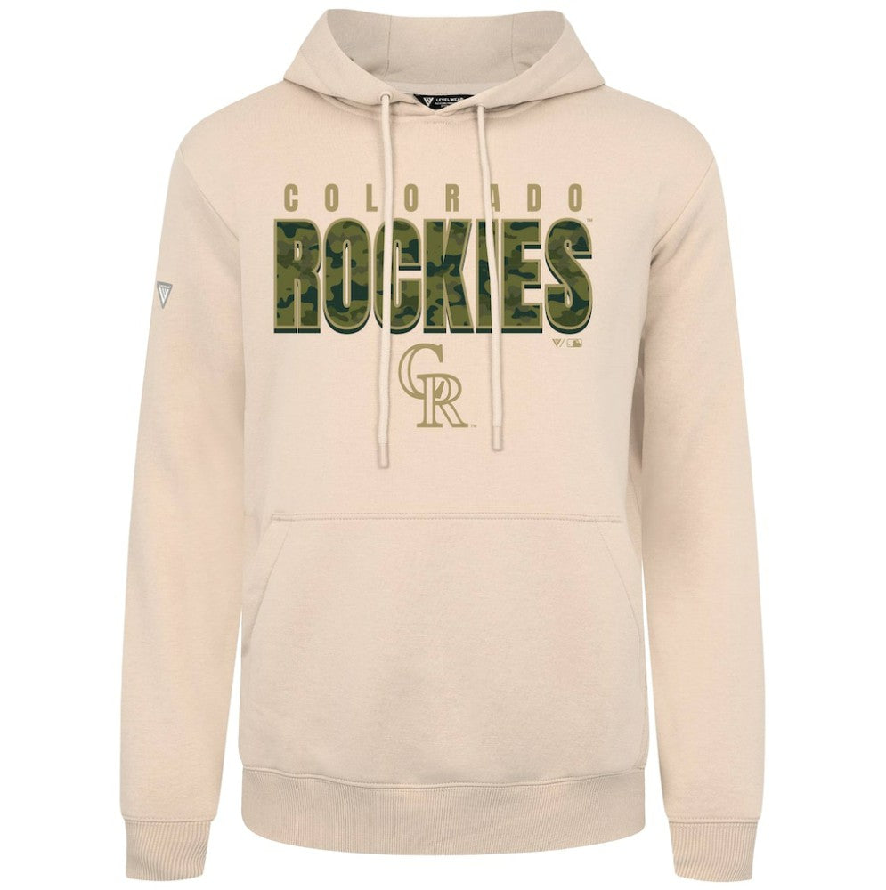 Khaki Colorado Rockies Levelwear Podium Protect Pullover Hoodie