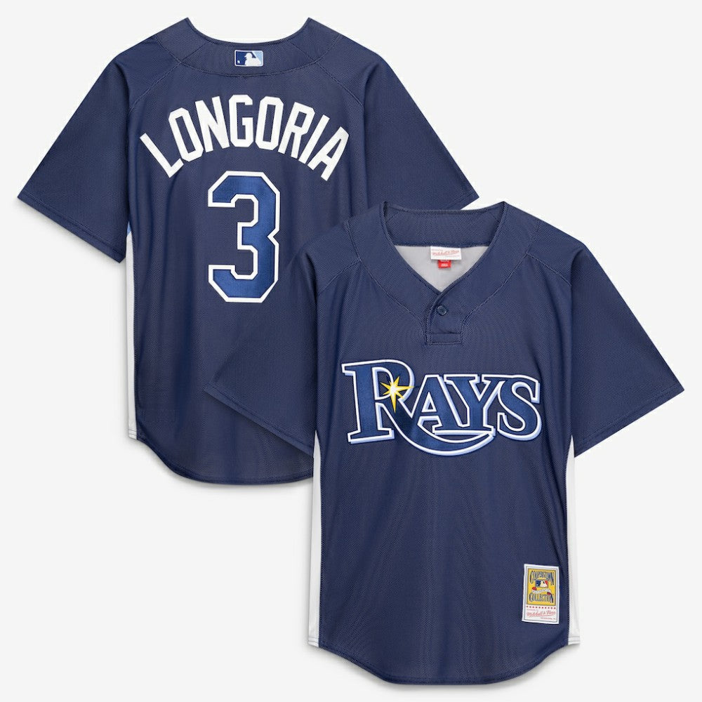 Navy Evan Longoria Tampa Bay Rays Mitchell & Ness Authentic Batting Practice Jersey
