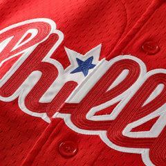 Red Jimmy Rollins Philadelphia Phillies Mitchell & Ness Cooperstown Mesh Batting Practice Button-Up Jersey