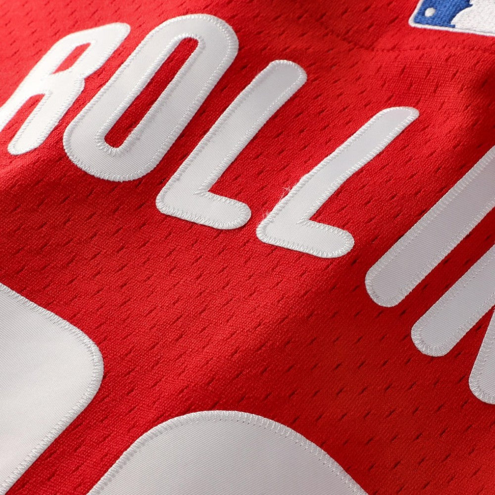 Red Jimmy Rollins Philadelphia Phillies Mitchell & Ness Cooperstown Mesh Batting Practice Button-Up Jersey