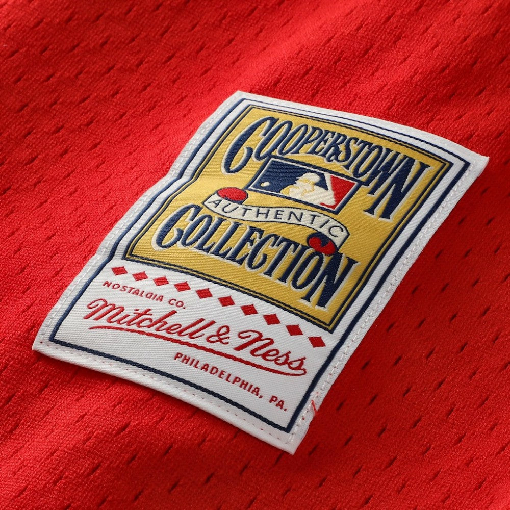 Red Jimmy Rollins Philadelphia Phillies Mitchell & Ness Cooperstown Mesh Batting Practice Button-Up Jersey