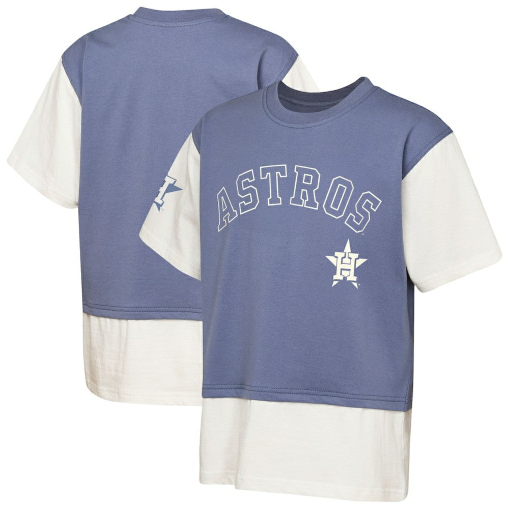 Navy/Cream Houston Astros Outerstuff Youth Ultimate Pastels Premium Double Run T-Shirt