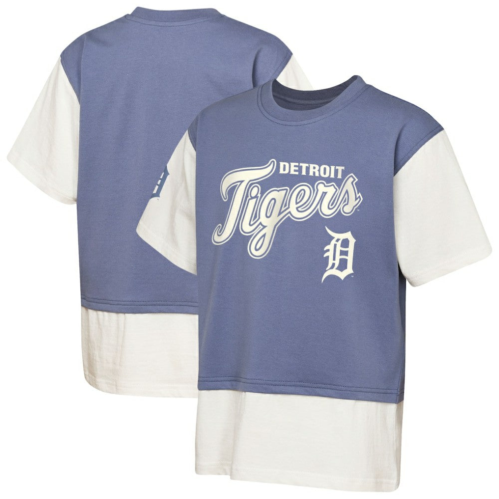 Navy/Cream Detroit Tigers Outerstuff Youth Ultimate Pastels Premium Double Run T-Shirt