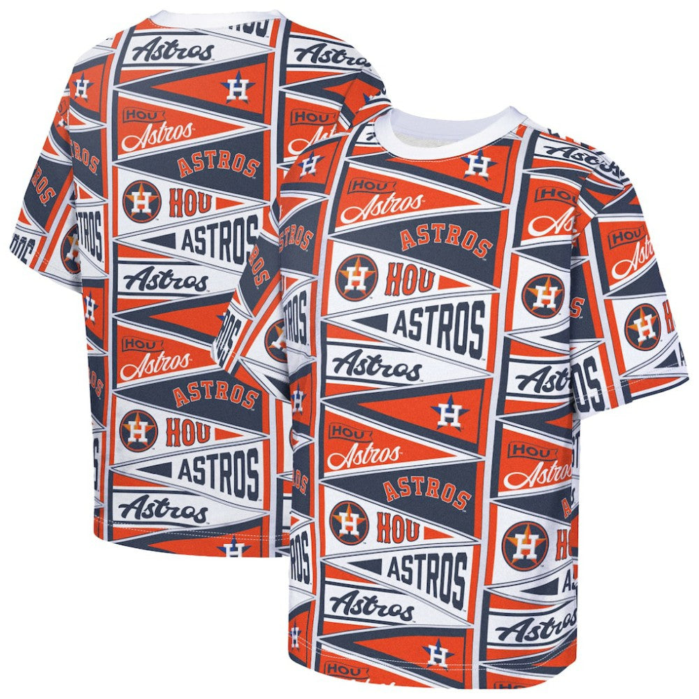 Orange Houston Astros Outerstuff Youth All-Over Pennant T-Shirt