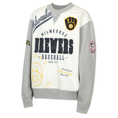 Cream/Gray Milwaukee Brewers Outerstuff Youth Big League Power Hit Fleece Sweatshirt