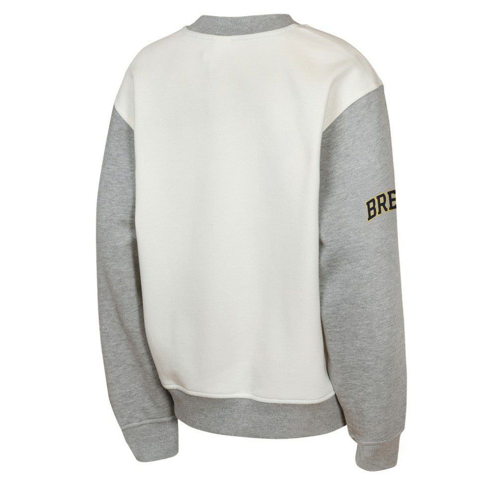 Cream/Gray Milwaukee Brewers Outerstuff Youth Big League Power Hit Fleece Sweatshirt