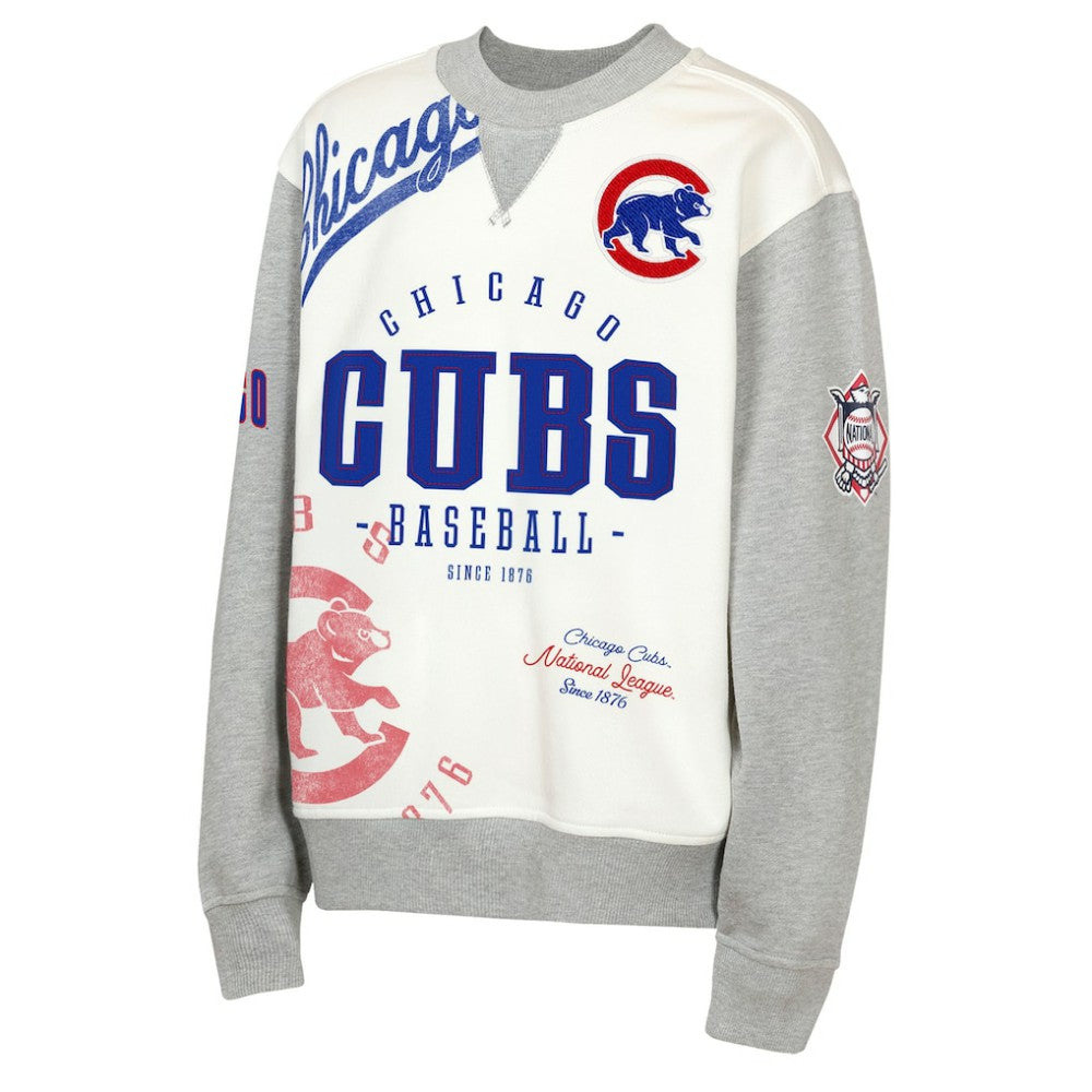 Cream/Gray Chicago Cubs Outerstuff Youth Big League Power Hit Fleece Sweatshirt