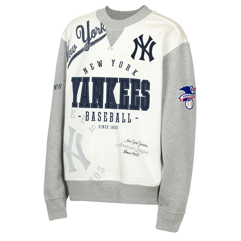 Cream/Gray New York Yankees Outerstuff Youth Big League Power Hit Fleece Sweatshirt