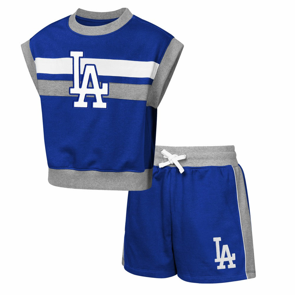 Royal Los Angeles Dodgers Outerstuff Youth Big League Short Stop T-Shirt & Shorts Set