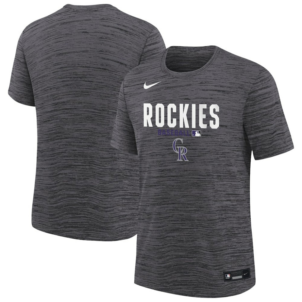 Black Colorado Rockies Nike Youth Authentic Collection Velocity Dri-FIT T-Shirt