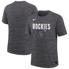 Black Colorado Rockies Nike Youth Authentic Collection Velocity Dri-FIT T-Shirt