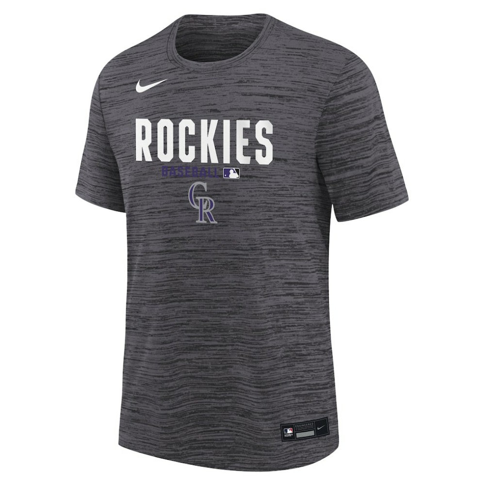 Black Colorado Rockies Nike Youth Authentic Collection Velocity Dri-FIT T-Shirt