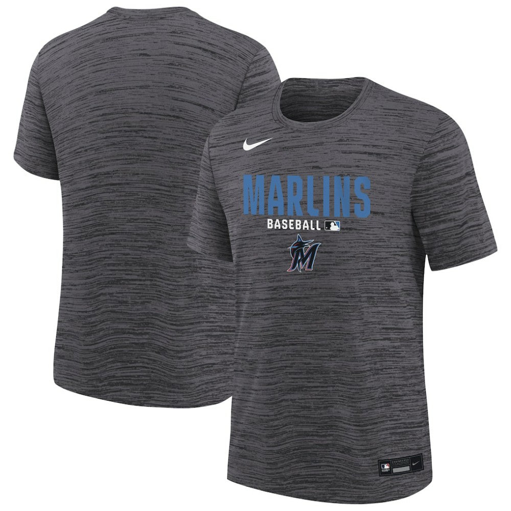 Black Miami Marlins Nike Youth Authentic Collection Velocity Dri-FIT T-Shirt
