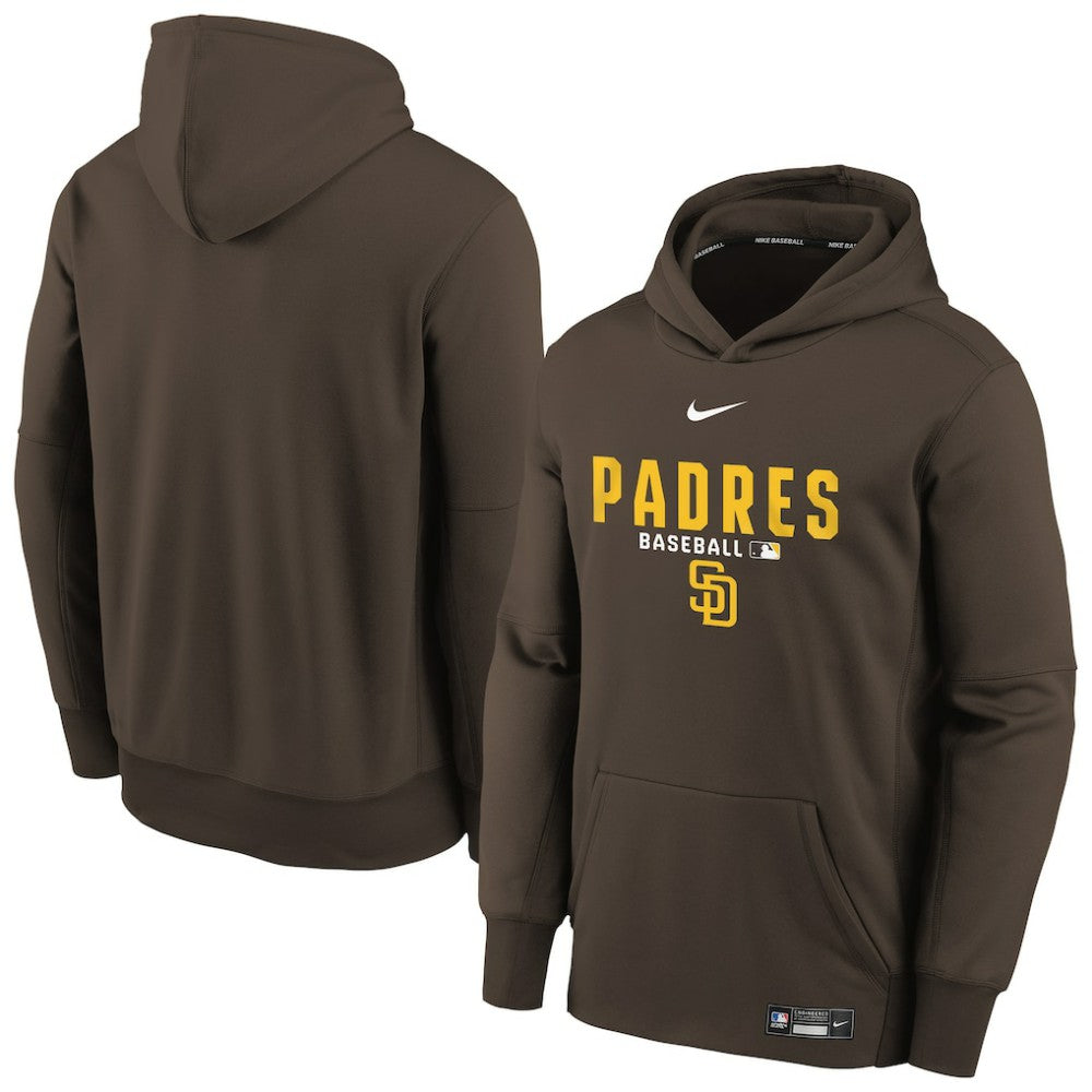 Brown San Diego Padres Nike Youth Authentic Collection Therma-FIT Hoodie
