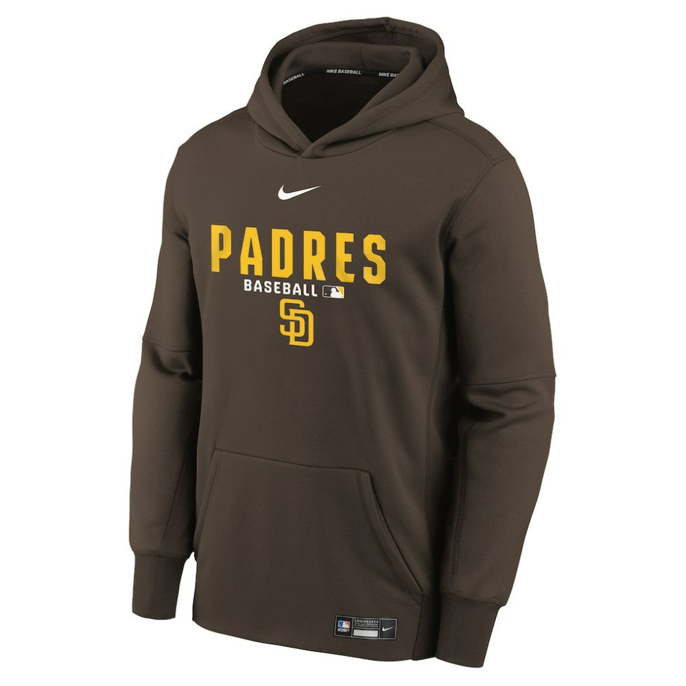Brown San Diego Padres Nike Youth Authentic Collection Therma-FIT Hoodie