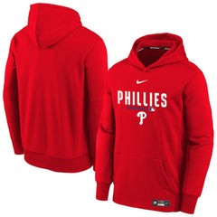 Red Philadelphia Phillies Nike Youth Authentic Collection Therma-FIT Hoodie