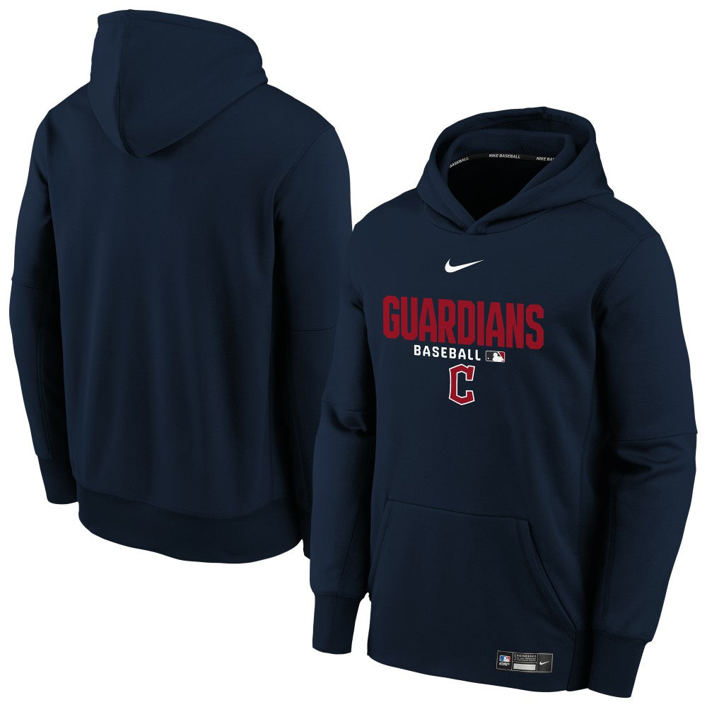 Navy Cleveland Guardians Nike Youth Authentic Collection Therma-FIT Hoodie