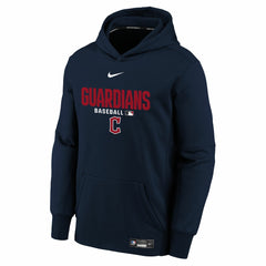 Navy Cleveland Guardians Nike Youth Authentic Collection Therma-FIT Hoodie