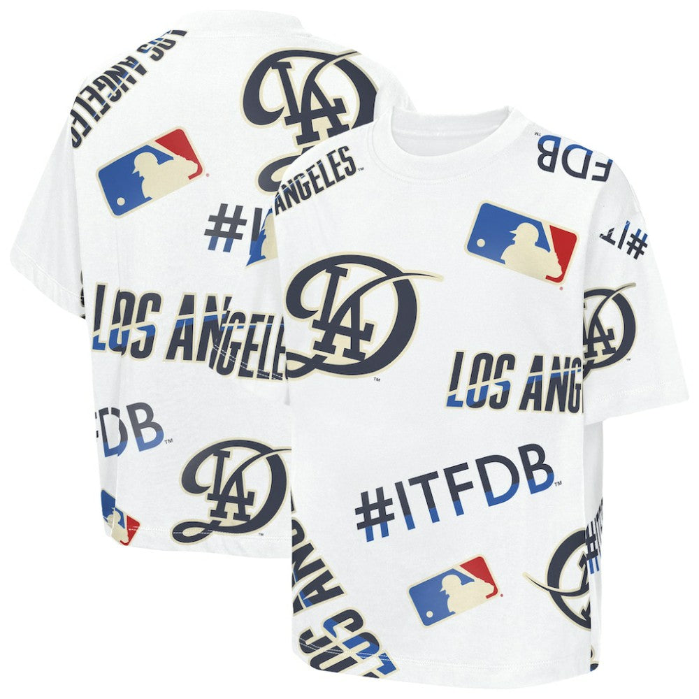 White Los Angeles Dodgers Outerstuff Youth Circus Catch T-Shirt