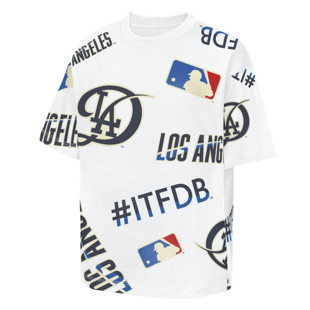 White Los Angeles Dodgers Outerstuff Youth Circus Catch T-Shirt
