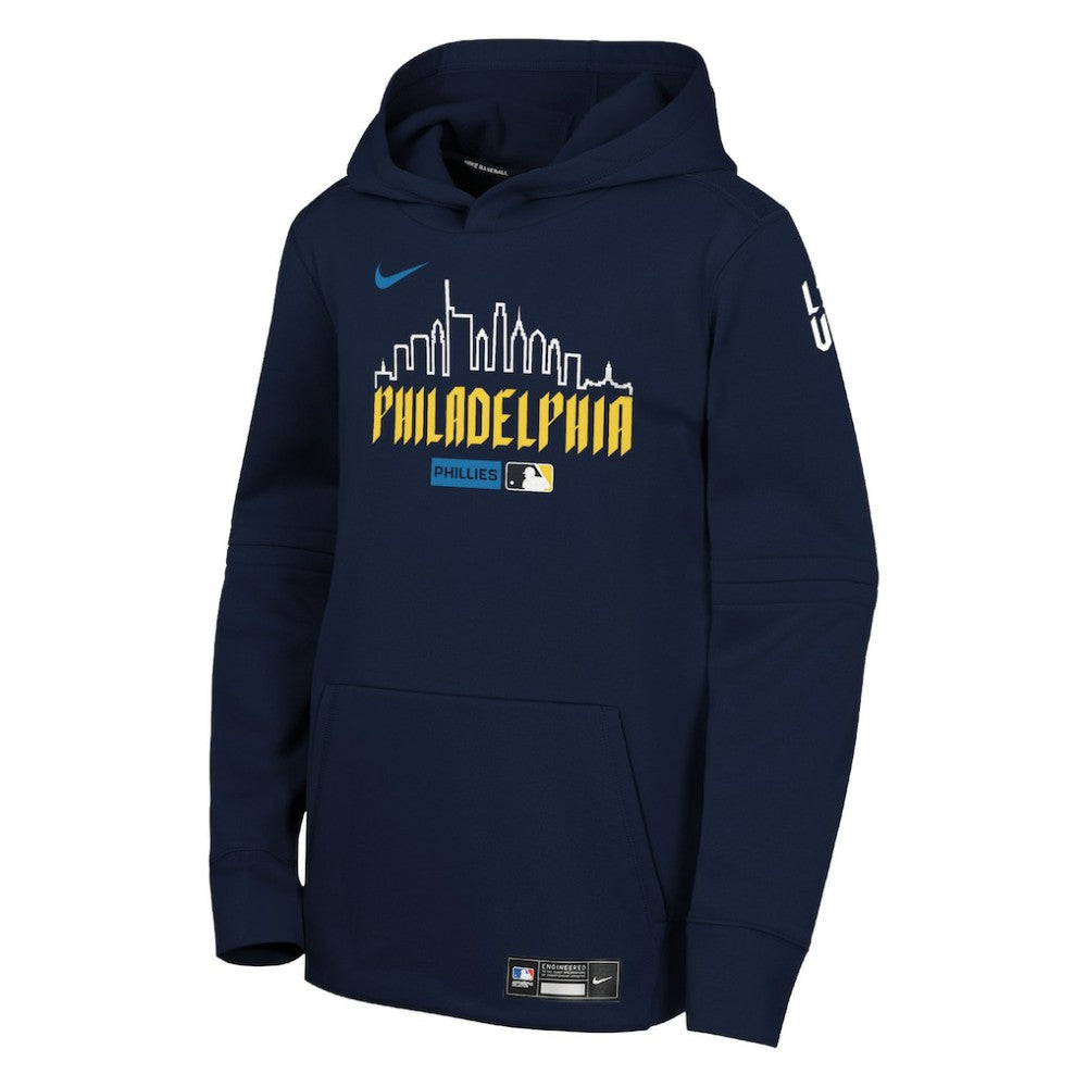 Navy Philadelphia Phillies Nike Youth Authentic Collection City Connect Therma-FIT Hoodie